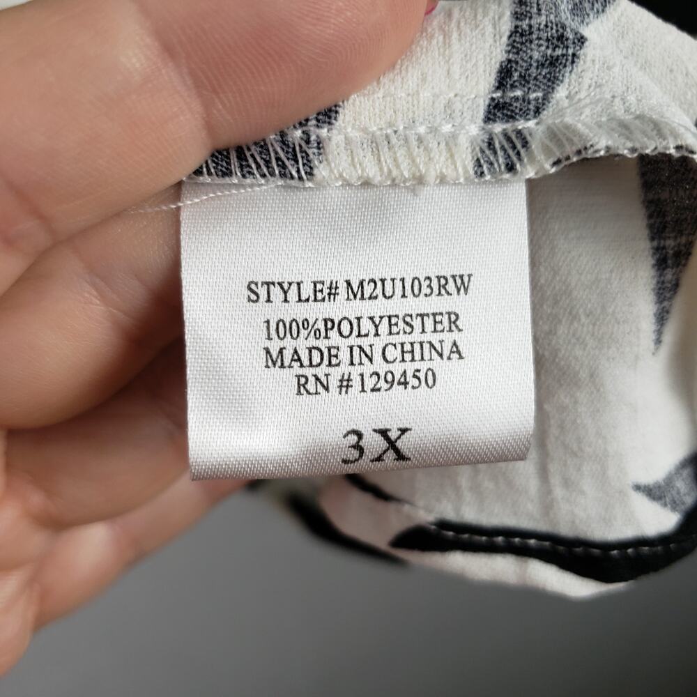 Fred David 3x Asymmetrical Button Up White Black … - image 6